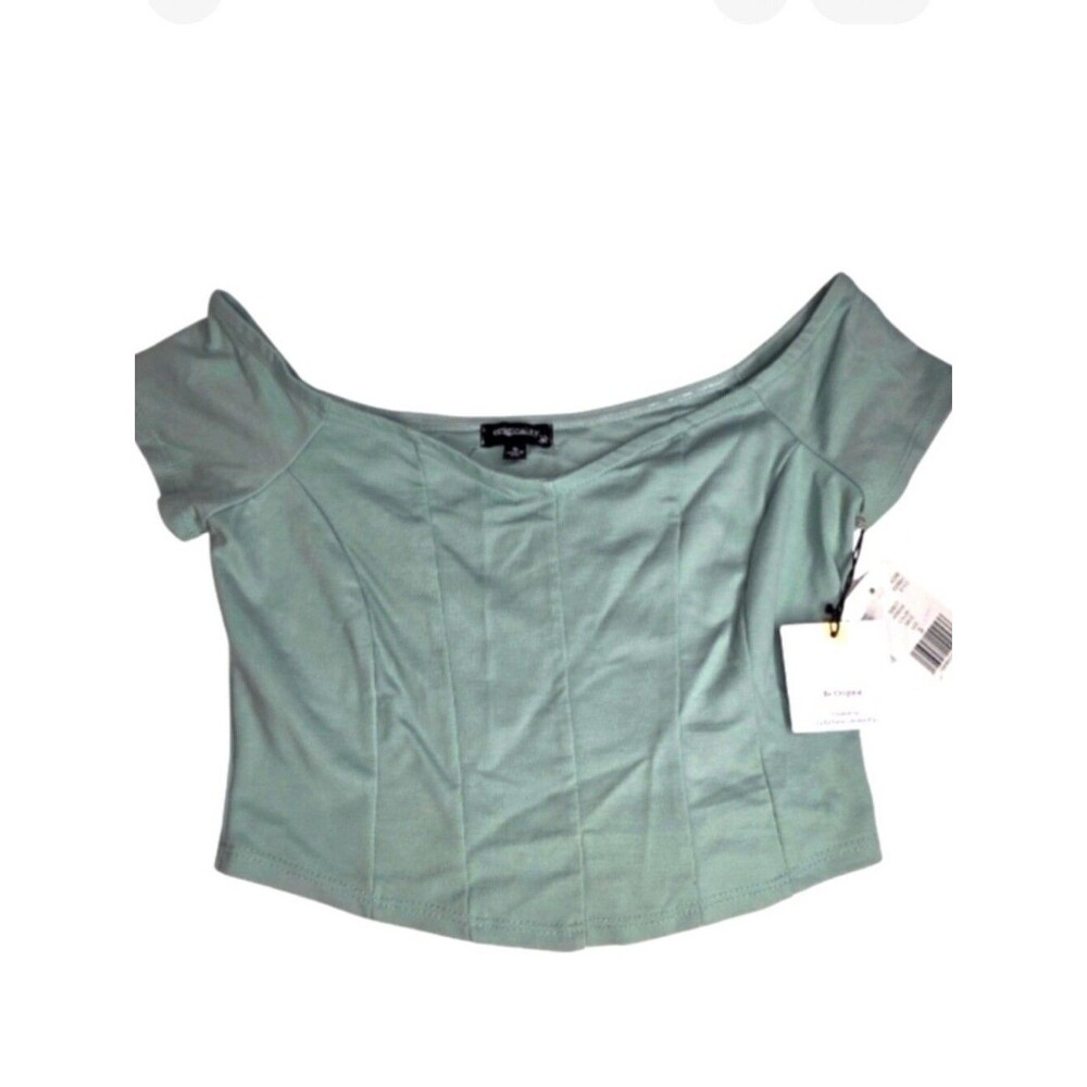 NWT Originality S Sage Corset Off Shoulder Crop Top F-2121